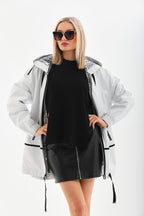 The Vega White Reversible Leather Women Jacket