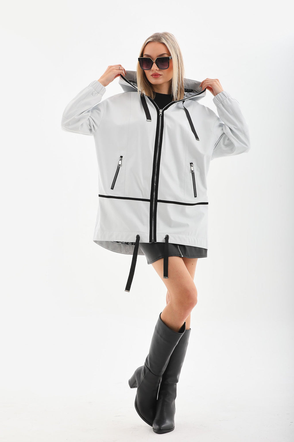 The Vega White Reversible Leather Women Jacket
