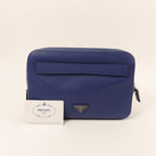 Prada Double-Zipper Clutch · Saffiano