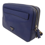Prada Double-Zipper Clutch · Saffiano