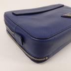 Prada Double-Zipper Clutch · Saffiano