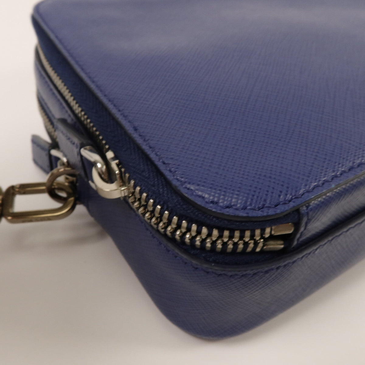 Prada Double-Zipper Clutch · Saffiano