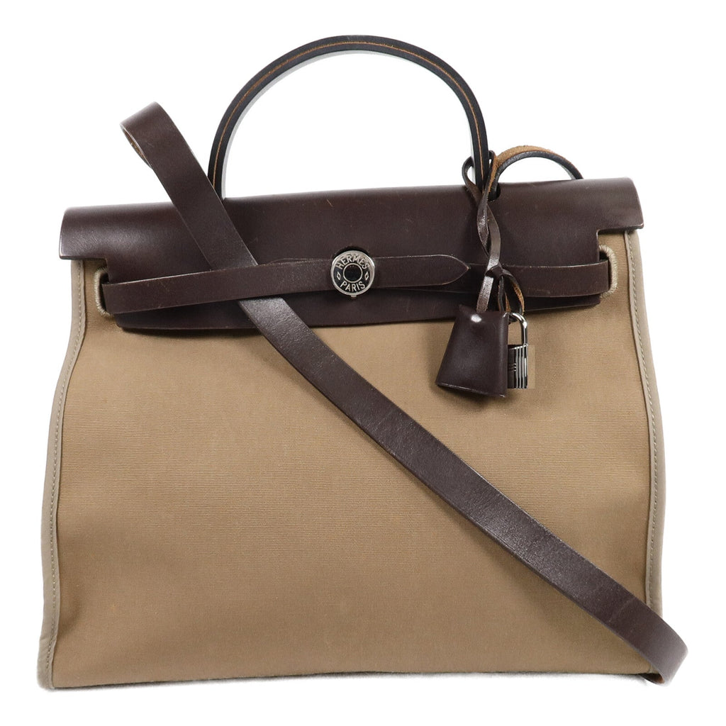 Hermès Herbag PM · Canvas · Étoupe