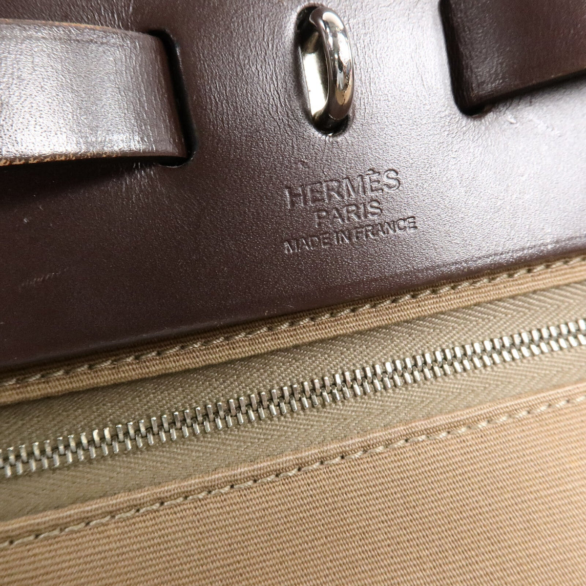 Hermès Herbag PM · Canvas · Étoupe