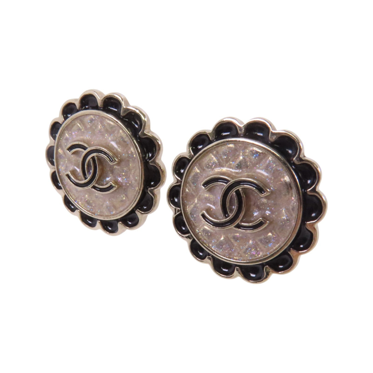 Chanel CC · Enamel Earrings · GHW