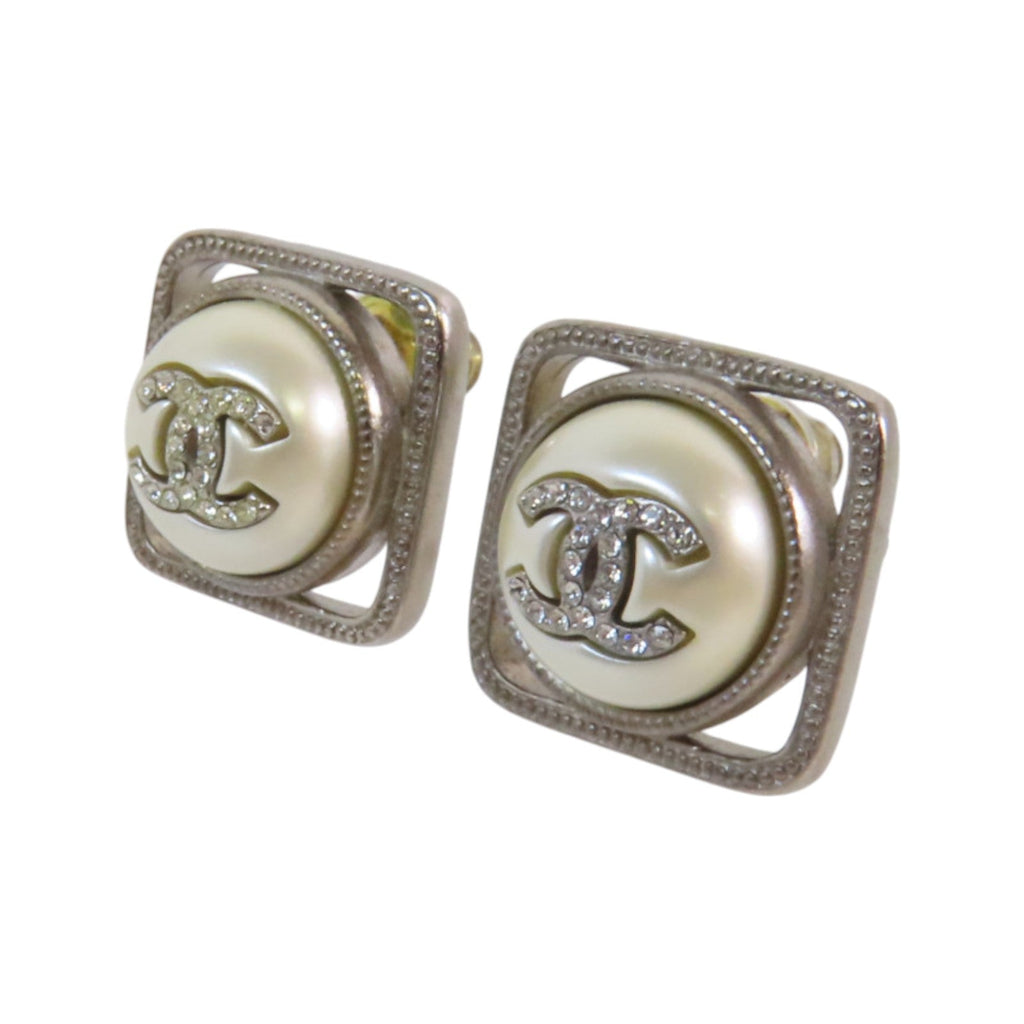 Chanel CC · Strass Earrings · GHW
