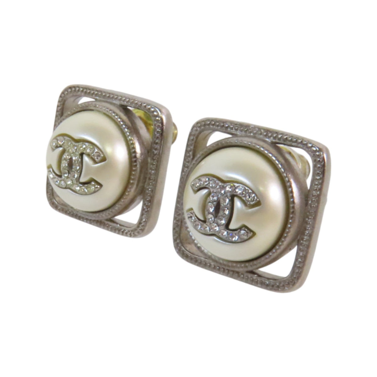 Chanel CC · Strass Earrings · GHW