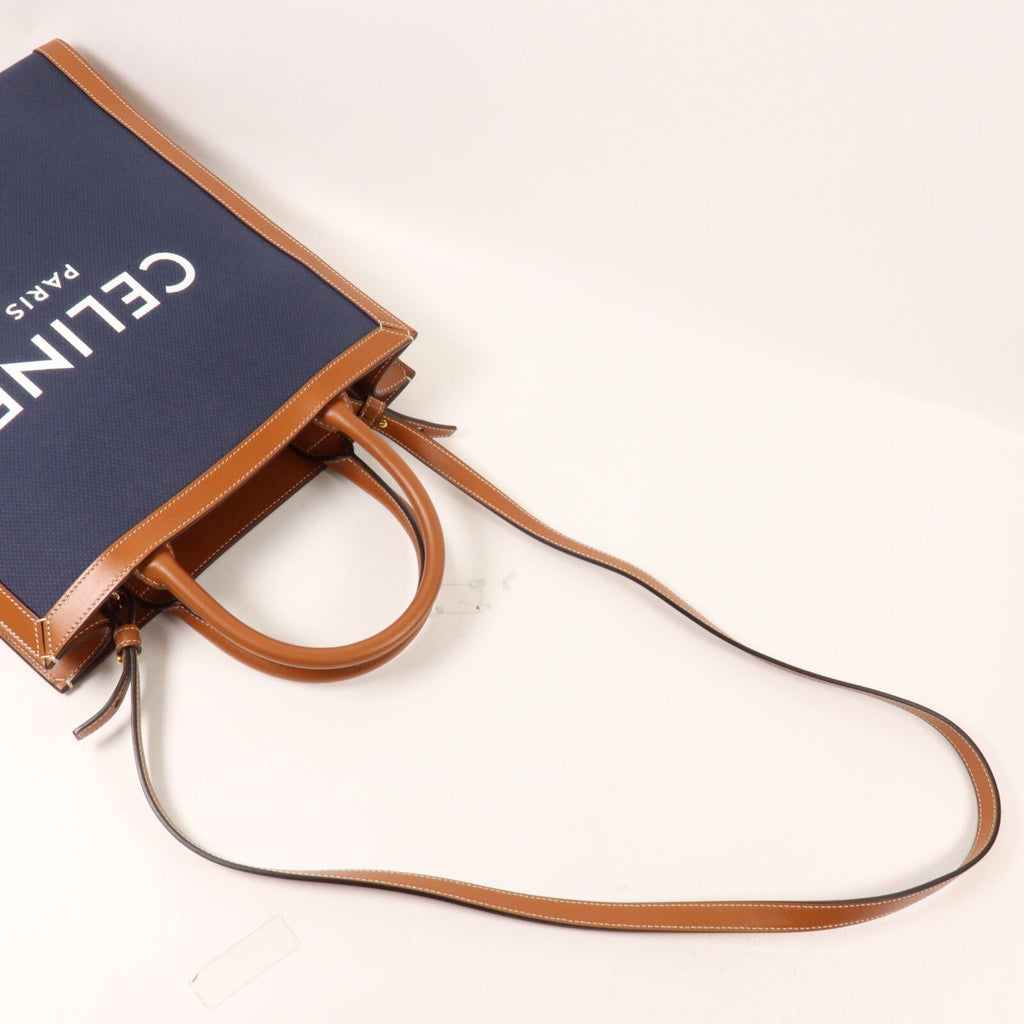 Celine Vertical Cabas · Canvas Calfskin