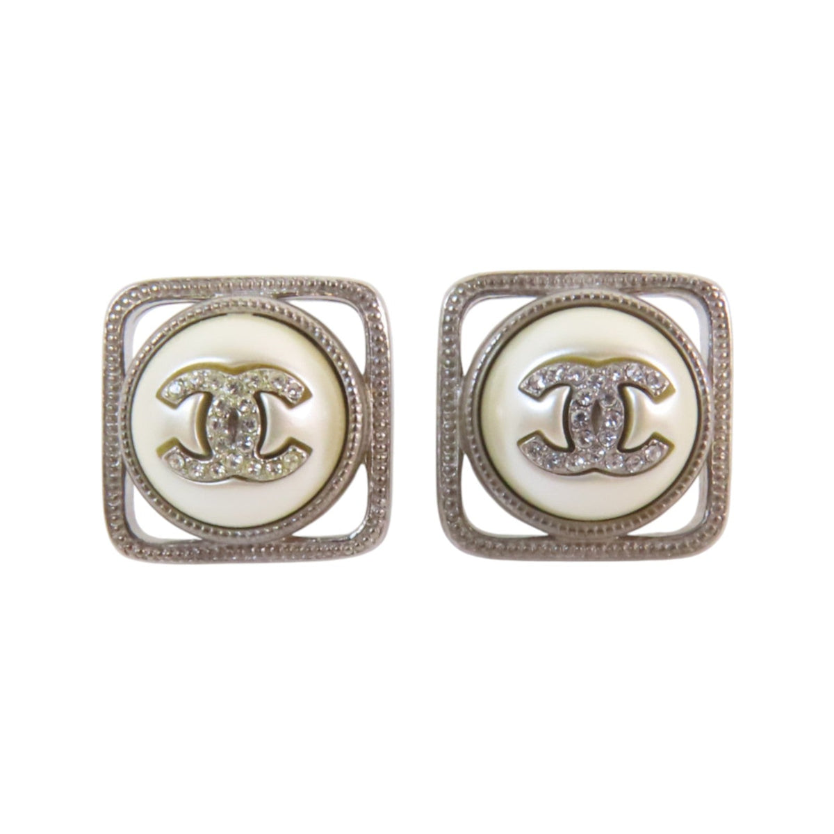 Chanel CC · Strass Earrings · GHW