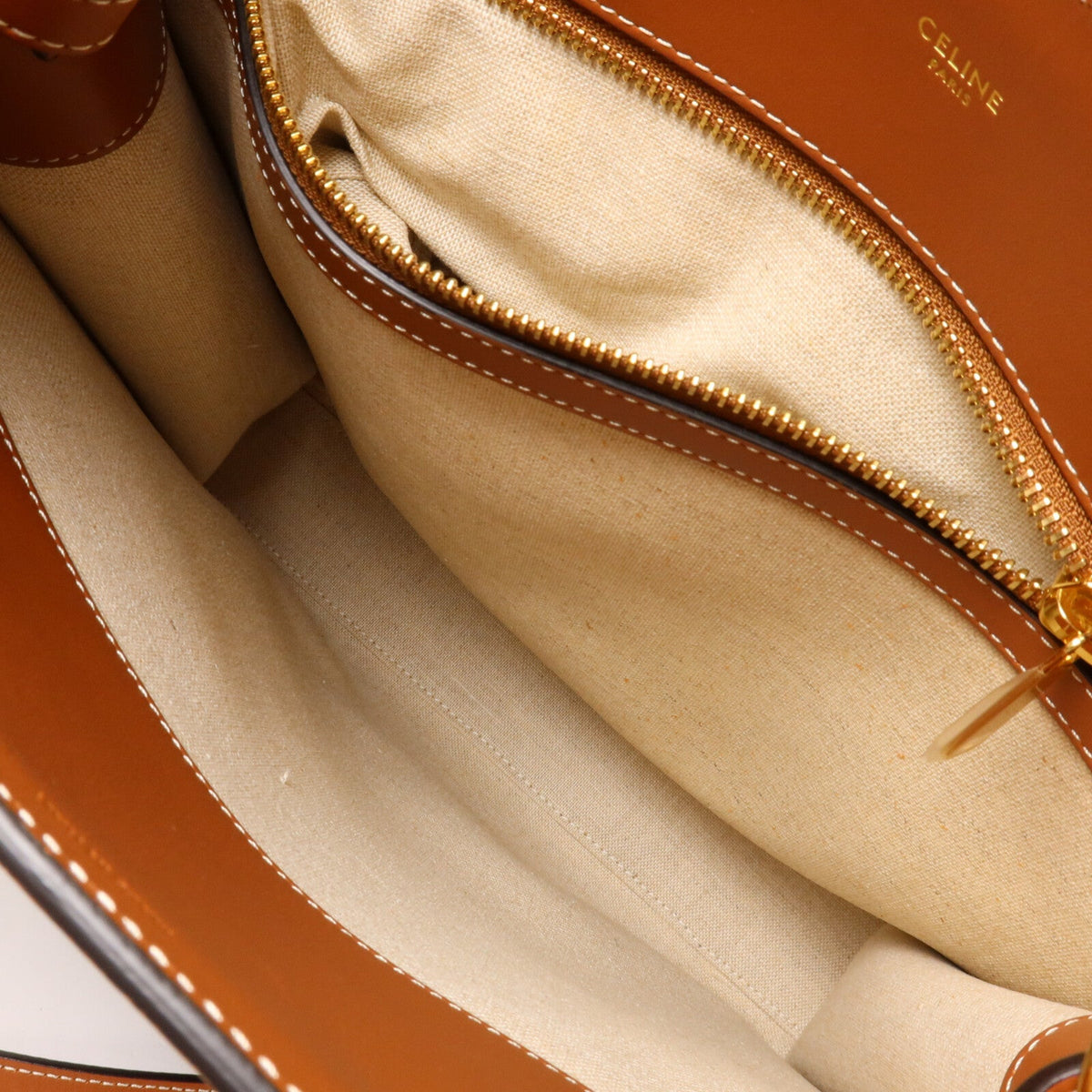 Celine Vertical Cabas · Canvas Calfskin