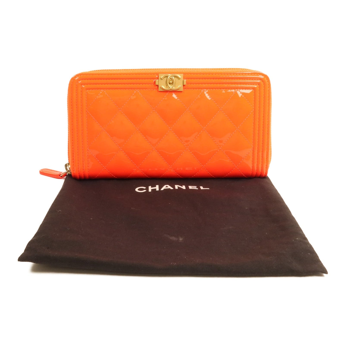 Chanel Boy · Patent Leather Long Wallet