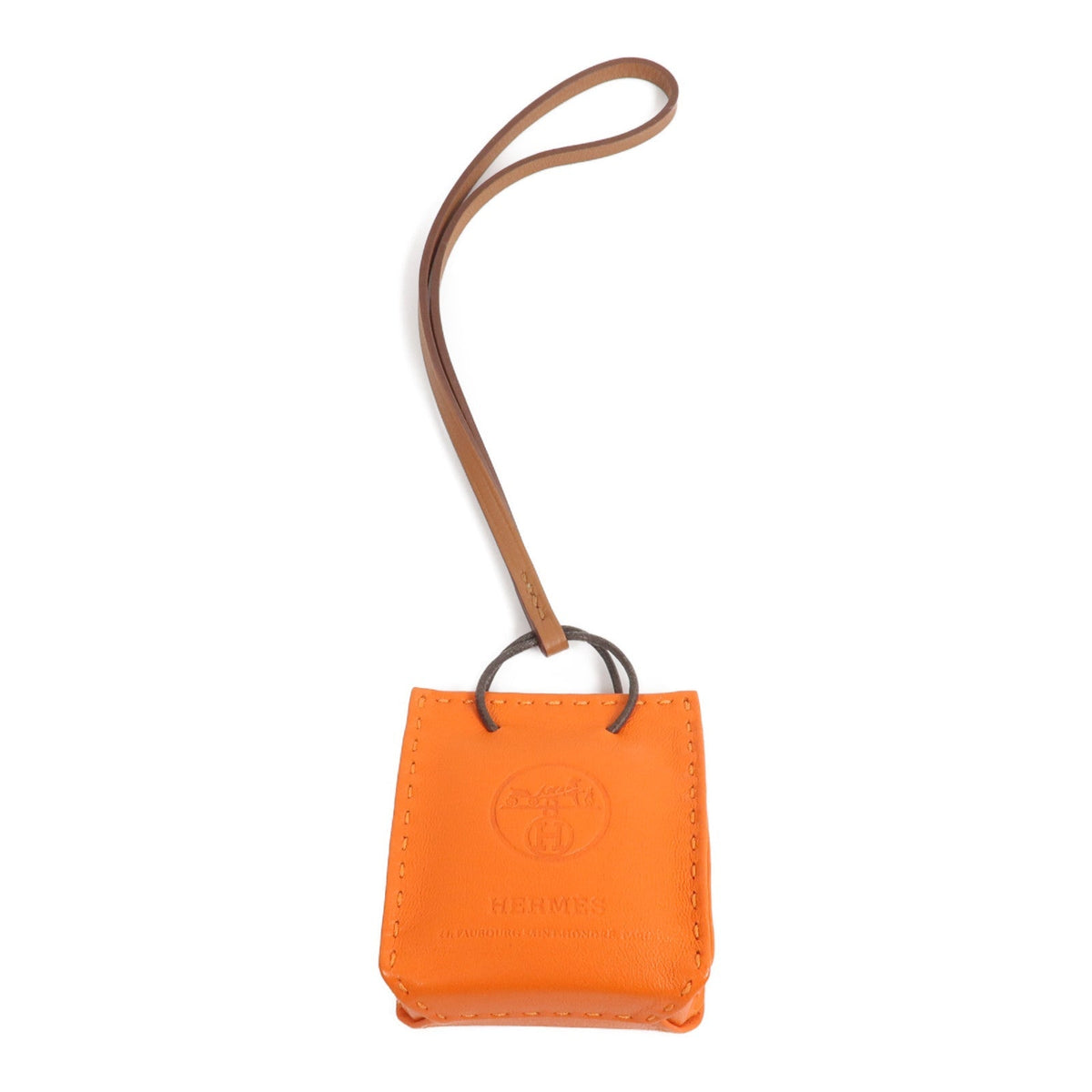 Hermès Sac Orange · Lambskin Charm