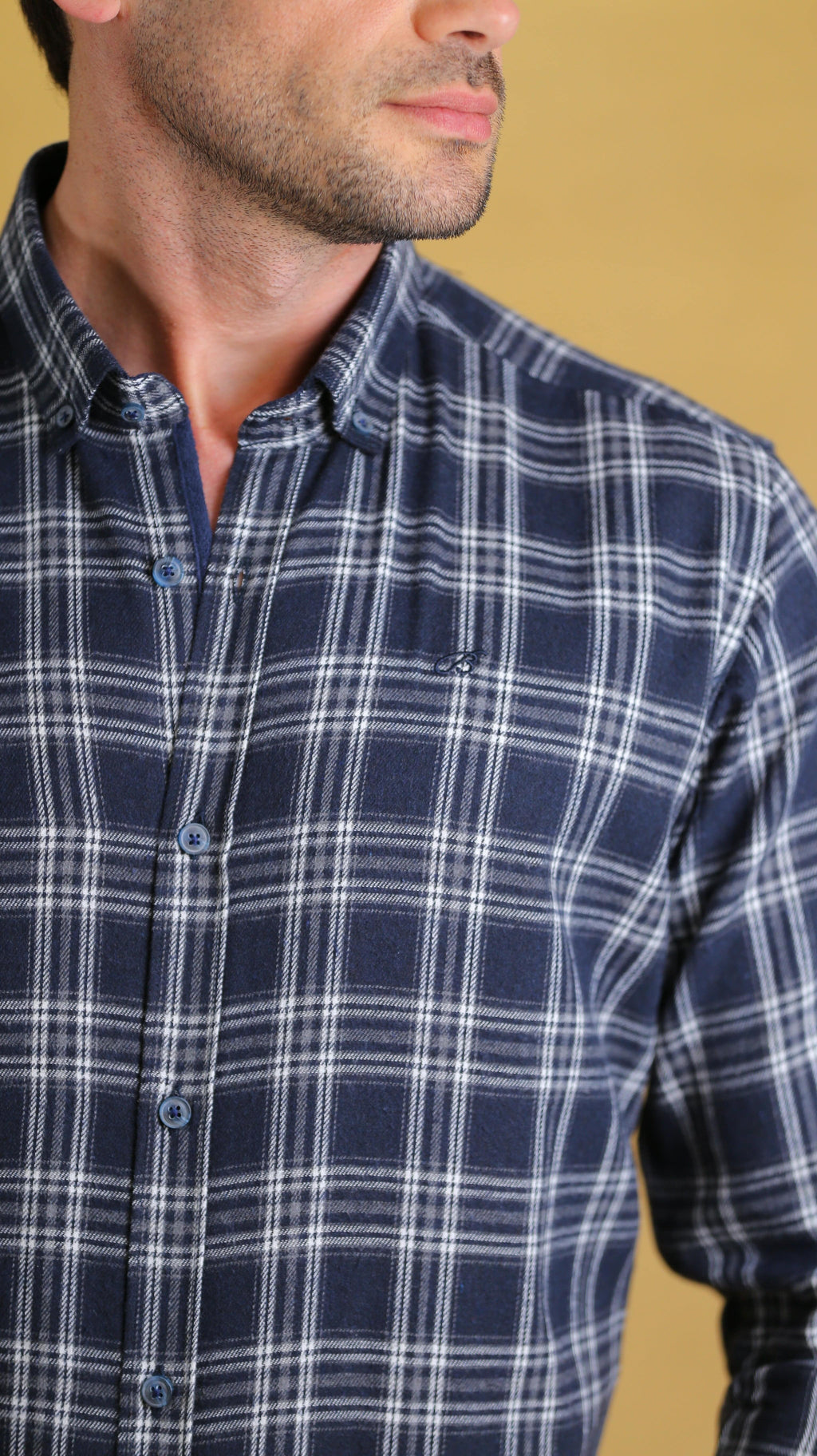 The Woodsman Shirt(Navy Plaid)