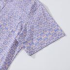 Hawaiian Shirts For Men Retro Hibiscus Print 100% Cotton Short Sleeve