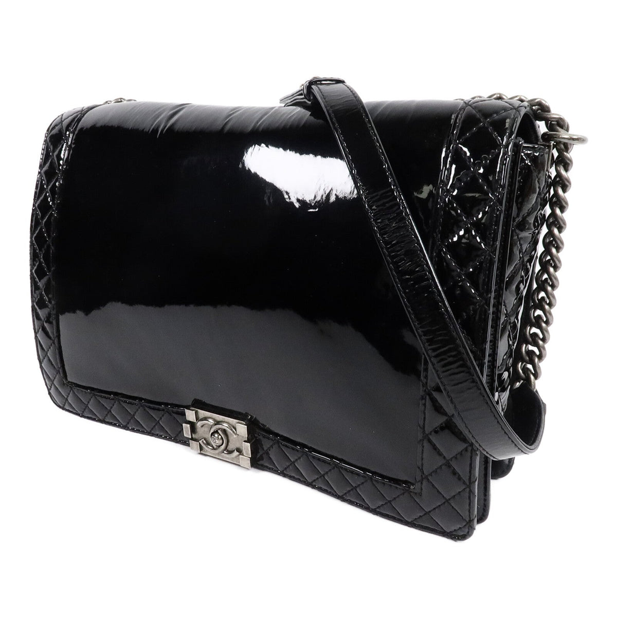 Chanel Reverso Boy XL · Patent Leather