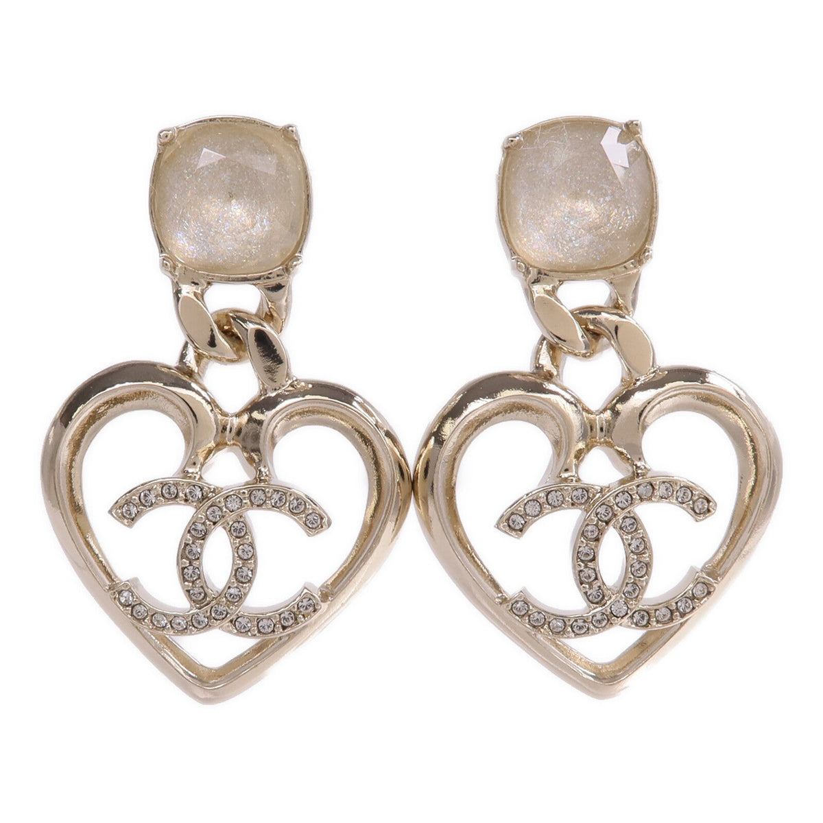 CHANEL CC Heart Earrings · Metal