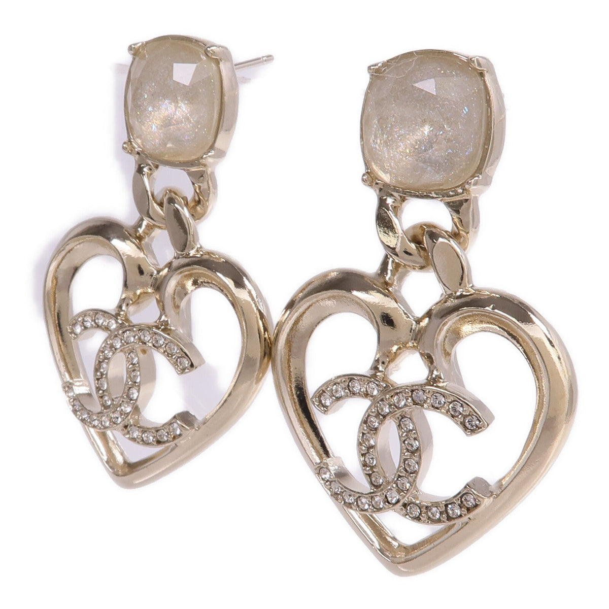 CHANEL CC Heart Earrings · Metal
