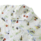 Ukulele Hibiscus Island Sunrise Men's 100% Cotton Camp Shirts