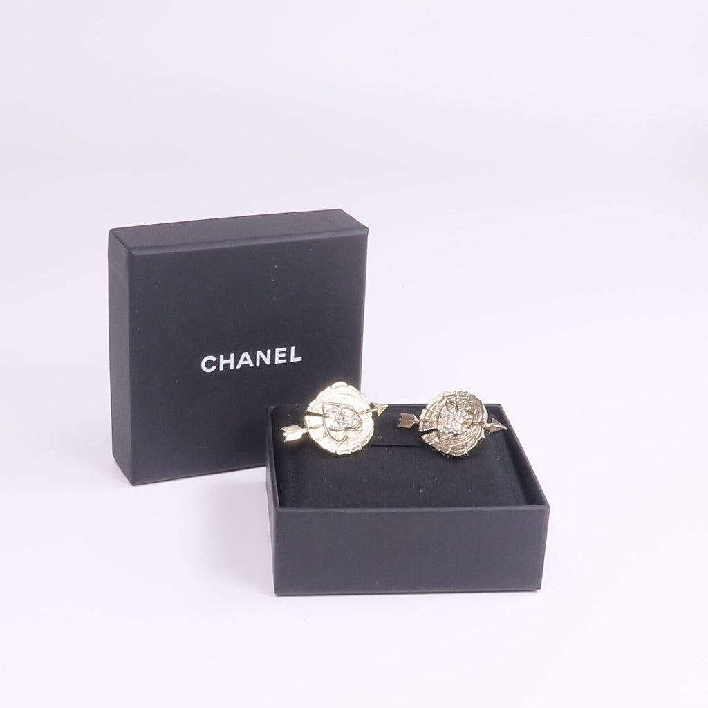 Chanel CC Earrings · Gold-Tone Metal
