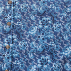 Men's Hawaiian Shirt Azure Blossoms Print Cotton Button-down Short Sleeve Aloha Shirt