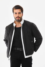 The Como Reversible White & Black Leather Bomber Jacket