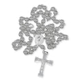 Traditional Silver Rosary Necklace Five Decade Catholic Prayer Beads 10mm