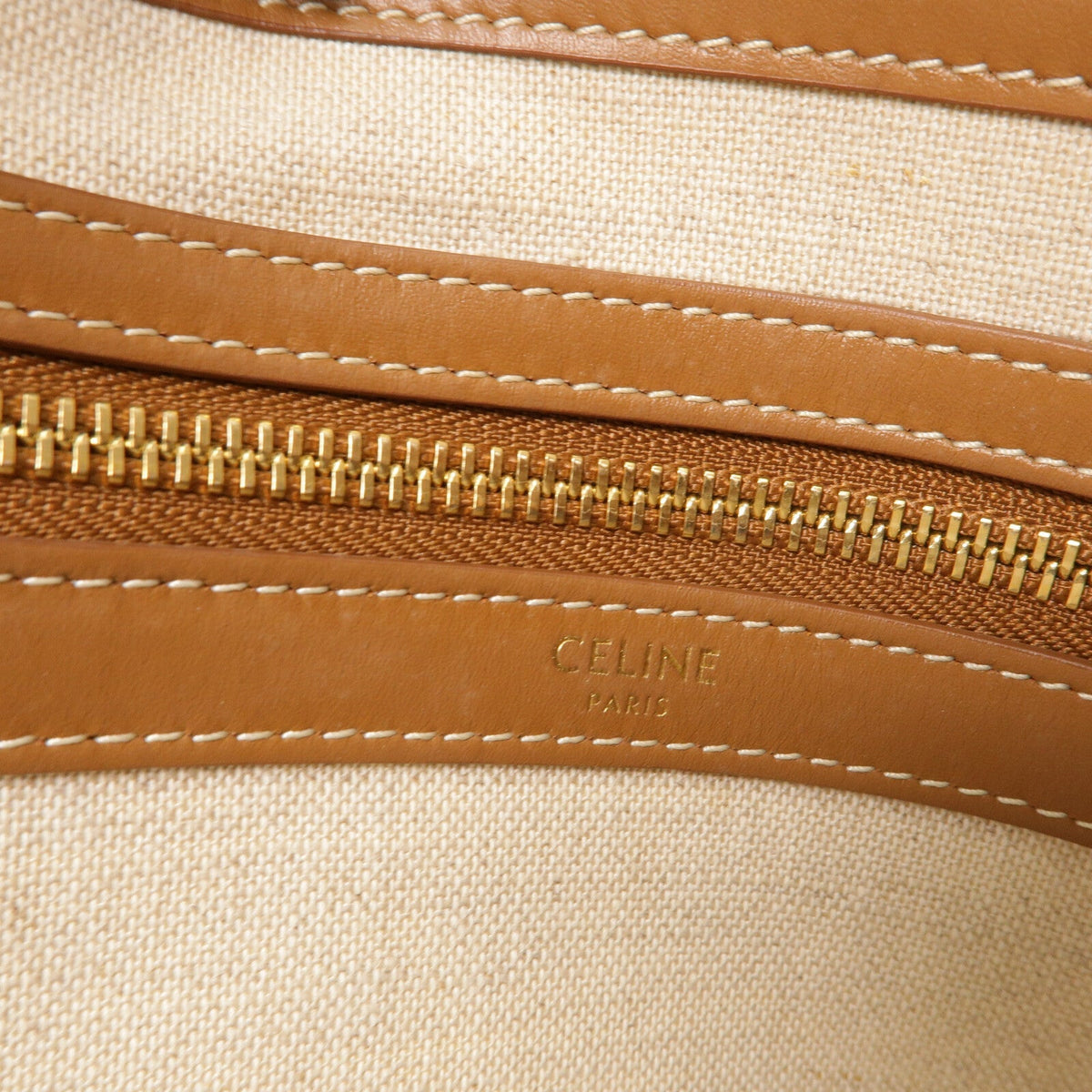 CELINE Horizontal Cabas · Canvas Calfskin