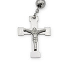 Traditional Silver Rosary Necklace Five Decade Catholic Prayer Beads 10mm