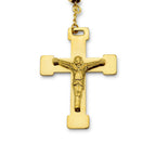 Traditional Gold Rosary Necklace Five Decade Catholic Prayer Beads 8mm