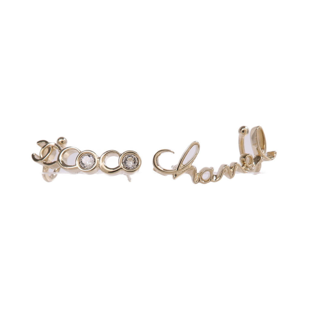 Chanel CC Earrings · Gold Tone