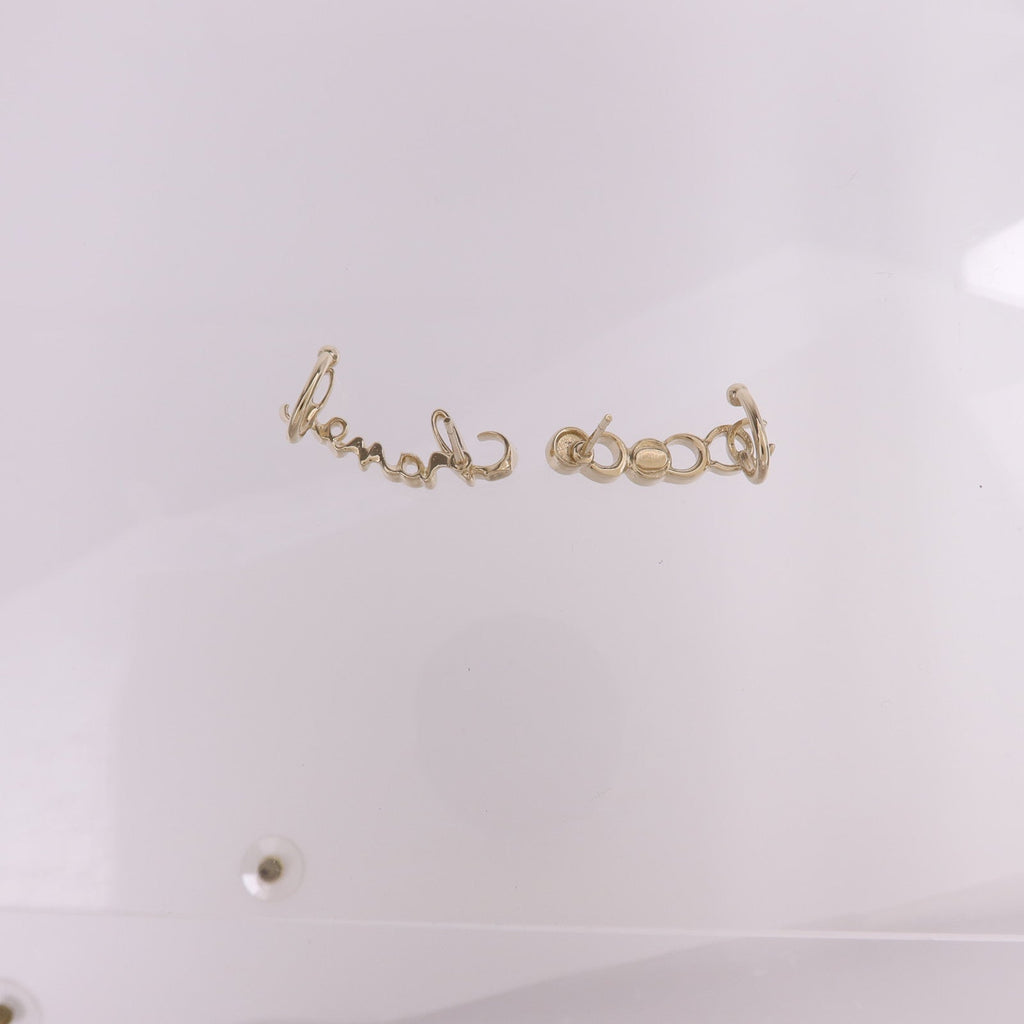 Chanel CC Earrings · Gold Tone