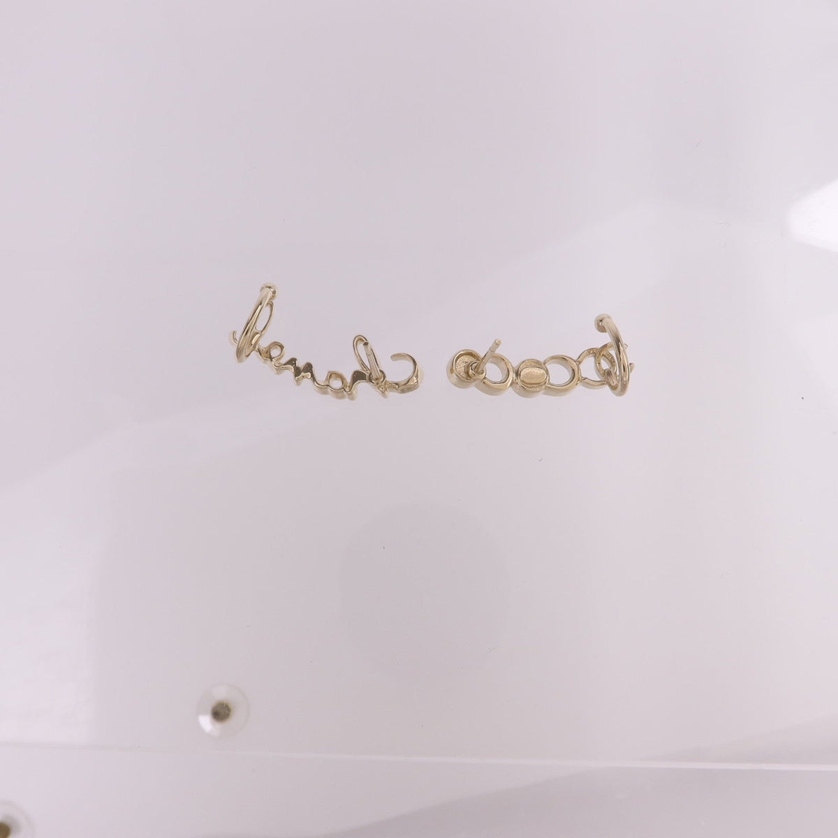 Chanel CC Earrings · Gold Tone
