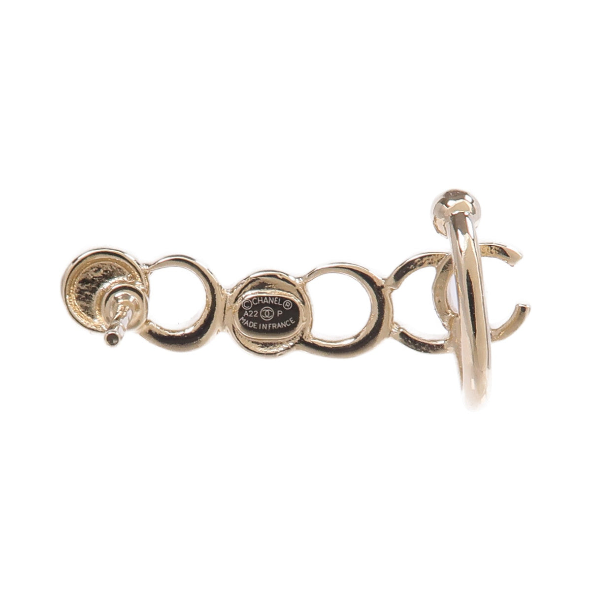 Chanel CC Earrings · Gold Tone