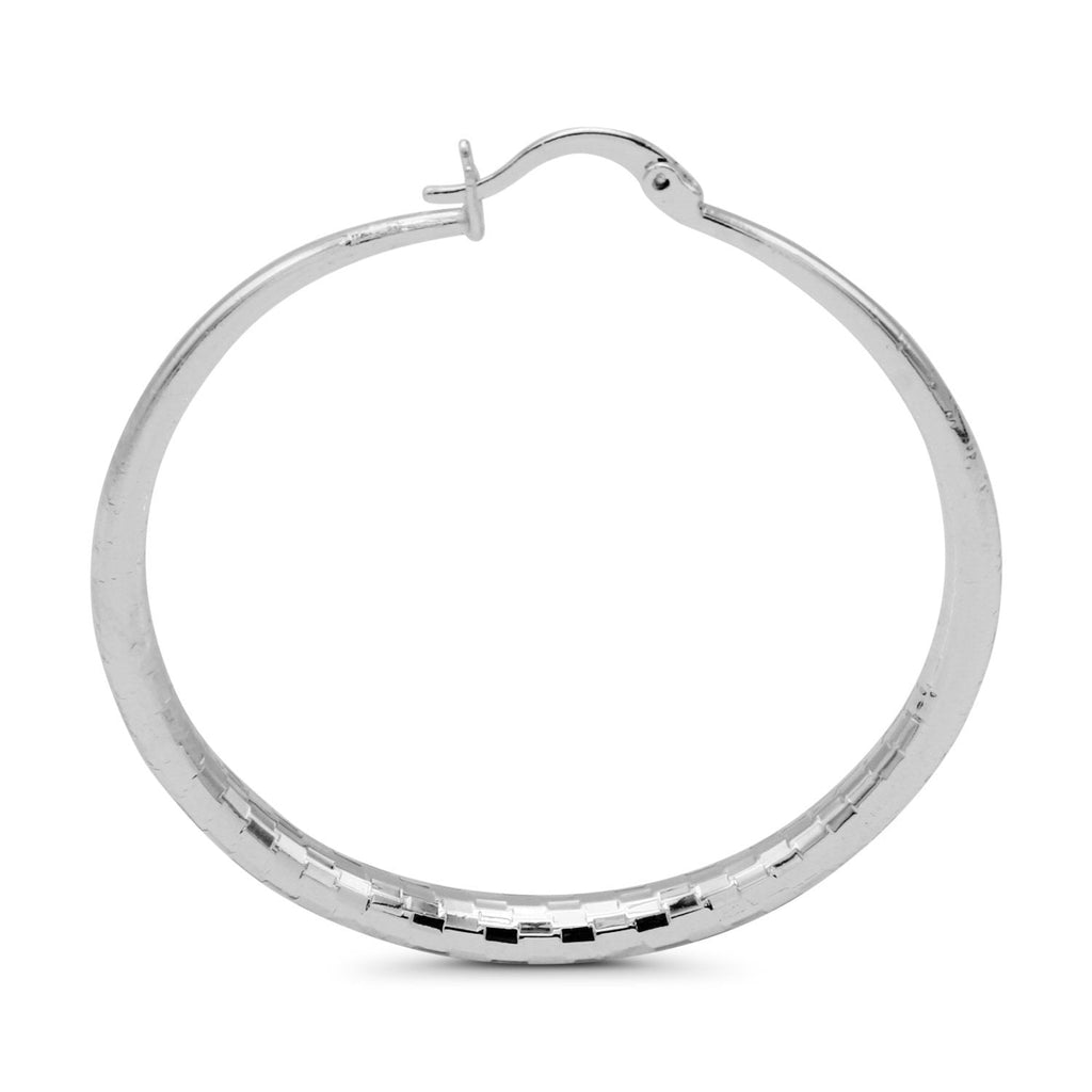 14K White Gold-Filled Hoop Earrings 50mm