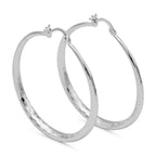 14K White Gold-Filled Hoop Earrings 50mm
