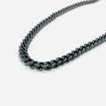 SK4021G Necklace 3/8" Wide Cuban Link Polished Gunmetal