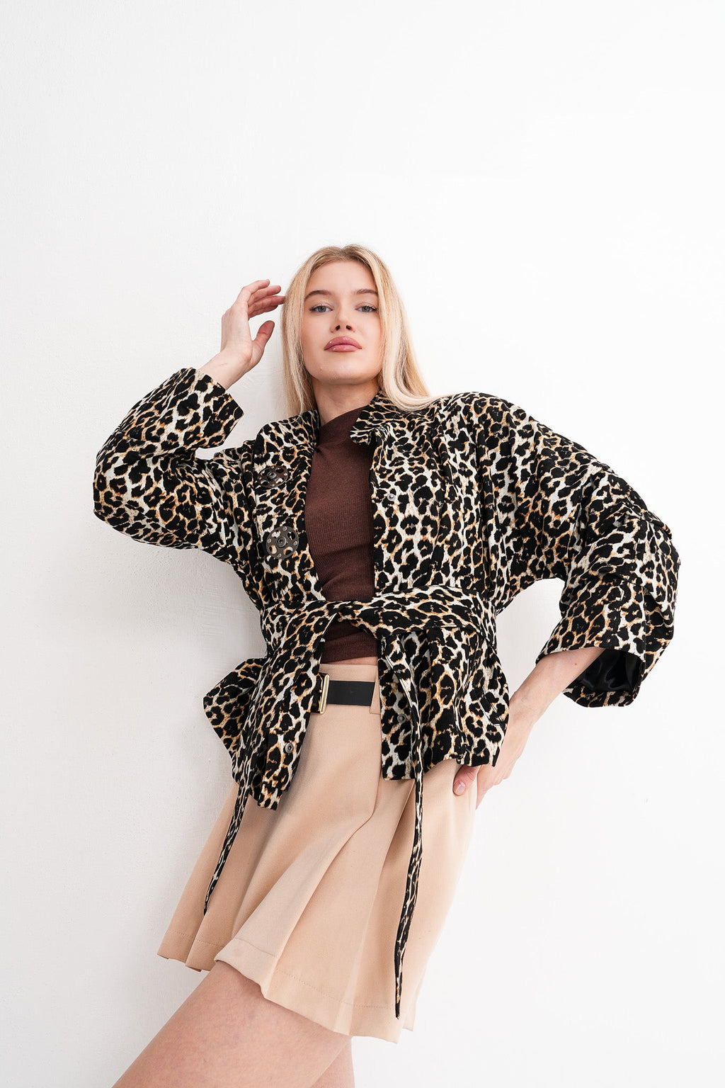 The Odessa Leopard Leather Women Jacket