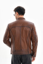 The Arezzo Brown Leather Men Jacket