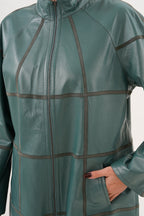 The Prado Reversible Green Leather Women Jacket