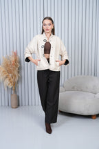 The Odessa Cream Leather Women Jacket