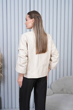 The Odessa Cream Leather Women Jacket