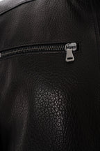 The Falcon Black Pebbled Leather Men Jacket