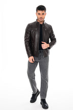 The Falcon Dark Brown Smooth Leather Jacket