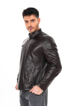 The Falcon Dark Brown Smooth Leather Jacket