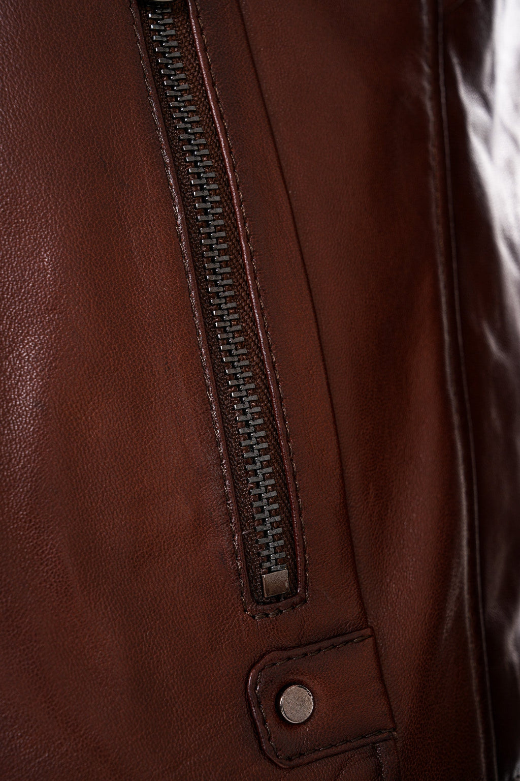 The Falcon Cognac Brown Smooth Leather Men Jacket