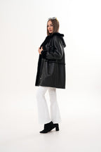 The Belluna Black Shearling Women Jacket