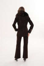 The Alessia Brown Leather & Fox Fur Women Jacket