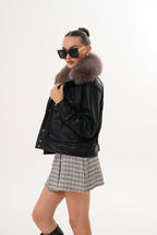 The Auretta Textured Leather Women Jacket