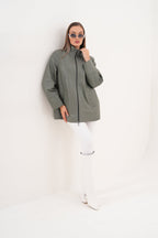 The Sierra Olive Green Leather Women Jacket