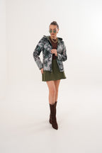 The Avelyn Reversible Olive Green Leather Women Jacket